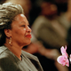 Nobel Prize-winning author Toni Morrison holds an orchid during “An Evening with Toni Morrison and Her Friends” in New York, April 5, 1994.